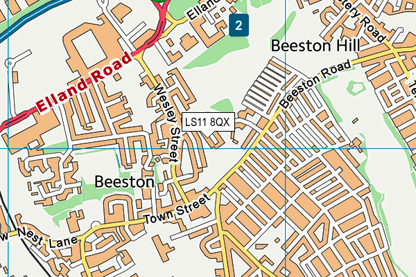 LS11 8QX map - OS VectorMap District (Ordnance Survey) LS11 8QX map - OS VectorMap District (Ordnance Survey)