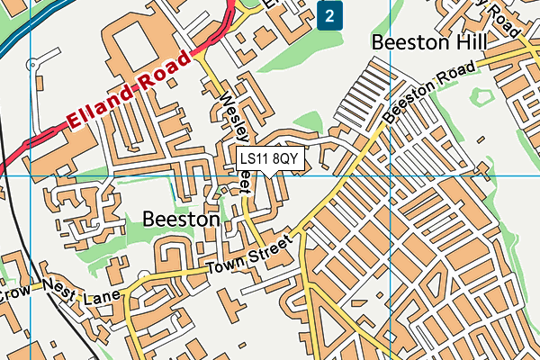 LS11 8QY map - OS VectorMap District (Ordnance Survey)