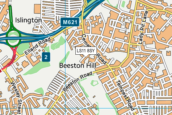 LS11 8SY map - OS VectorMap District (Ordnance Survey) LS11 8SY map - OS VectorMap District (Ordnance Survey)