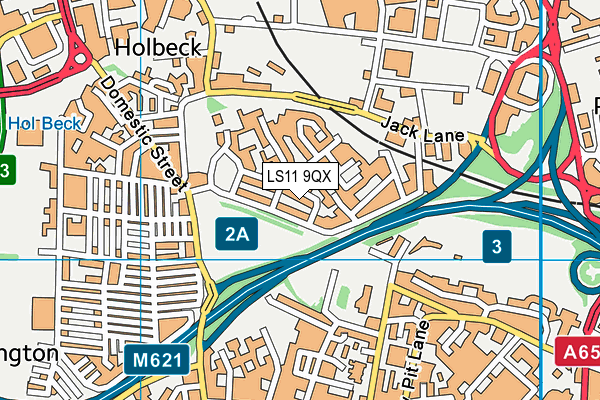 LS11 9QX map - OS VectorMap District (Ordnance Survey) LS11 9QX map - OS VectorMap District (Ordnance Survey)