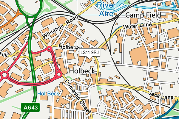 LS11 9RJ map - OS VectorMap District (Ordnance Survey) LS11 9RJ map - OS VectorMap District (Ordnance Survey)