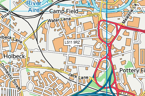 LS11 9RZ map - OS VectorMap District (Ordnance Survey)