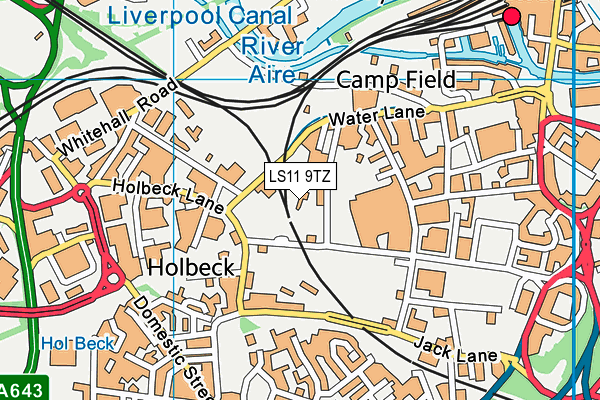 LS11 9TZ map - OS VectorMap District (Ordnance Survey) LS11 9TZ map - OS VectorMap District (Ordnance Survey)