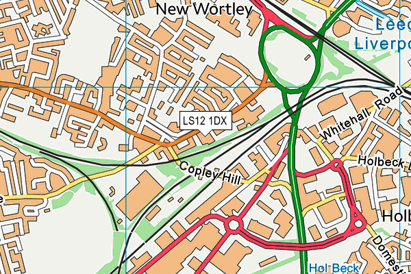 LS12 1DX map - OS VectorMap District (Ordnance Survey) LS12 1DX map - OS VectorMap District (Ordnance Survey)
