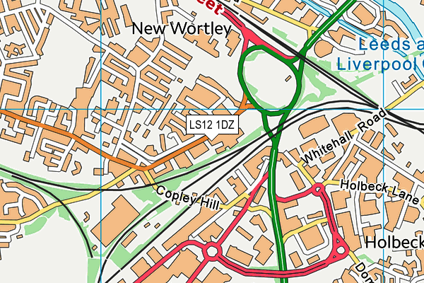 LS12 1DZ map - OS VectorMap District (Ordnance Survey) LS12 1DZ map - OS VectorMap District (Ordnance Survey)