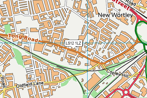 LS12 1LZ map - OS VectorMap District (Ordnance Survey) LS12 1LZ map - OS VectorMap District (Ordnance Survey)