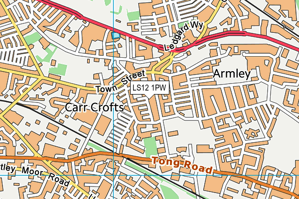 LS12 1PW map - OS VectorMap District (Ordnance Survey) LS12 1PW map - OS VectorMap District (Ordnance Survey)