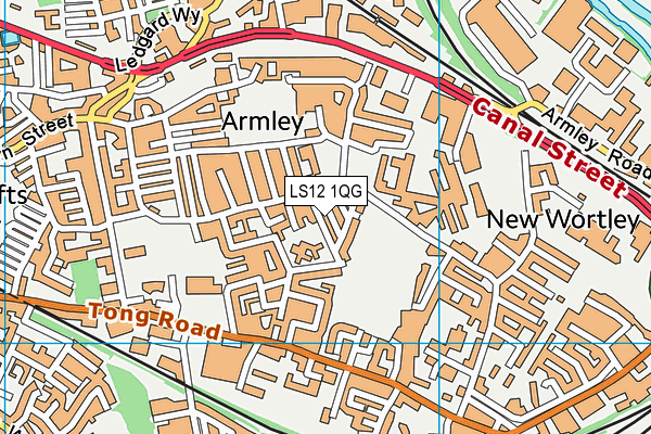 LS12 1QG map - OS VectorMap District (Ordnance Survey) LS12 1QG map - OS VectorMap District (Ordnance Survey)