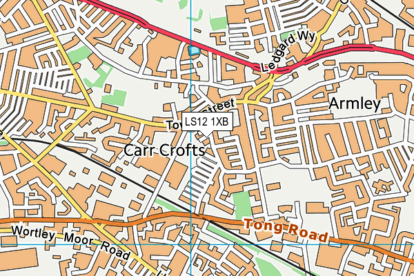 LS12 1XB map - OS VectorMap District (Ordnance Survey) LS12 1XB map - OS VectorMap District (Ordnance Survey)