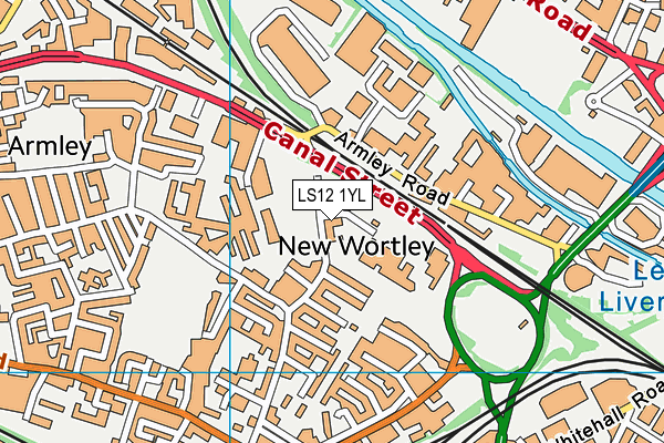LS12 1YL map - OS VectorMap District (Ordnance Survey)