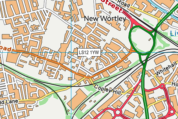LS12 1YW map - OS VectorMap District (Ordnance Survey) LS12 1YW map - OS VectorMap District (Ordnance Survey)