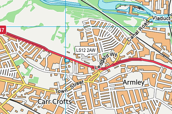 LS12 2AW map - OS VectorMap District (Ordnance Survey) LS12 2AW map - OS VectorMap District (Ordnance Survey)