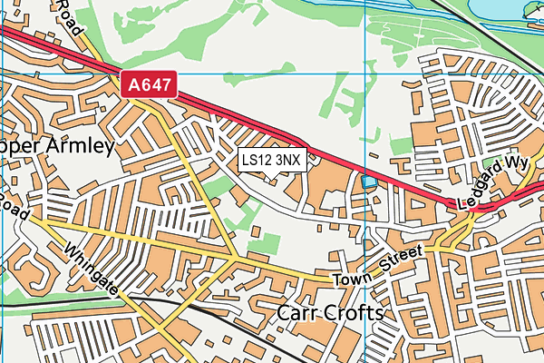 LS12 3NX map - OS VectorMap District (Ordnance Survey) LS12 3NX map - OS VectorMap District (Ordnance Survey)