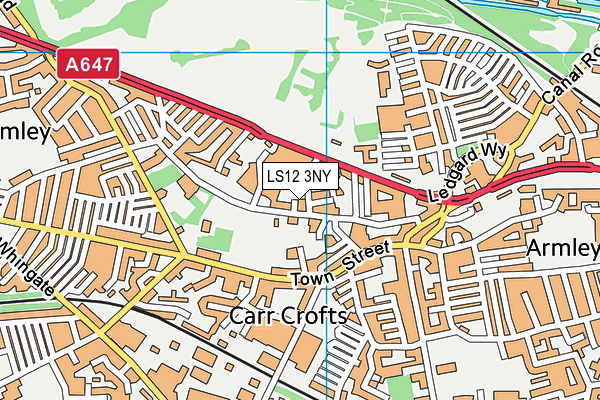 LS12 3NY map - OS VectorMap District (Ordnance Survey) LS12 3NY map - OS VectorMap District (Ordnance Survey)
