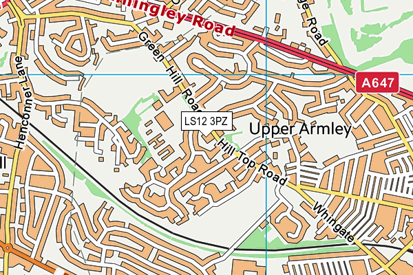 LS12 3PZ map - OS VectorMap District (Ordnance Survey) LS12 3PZ map - OS VectorMap District (Ordnance Survey)