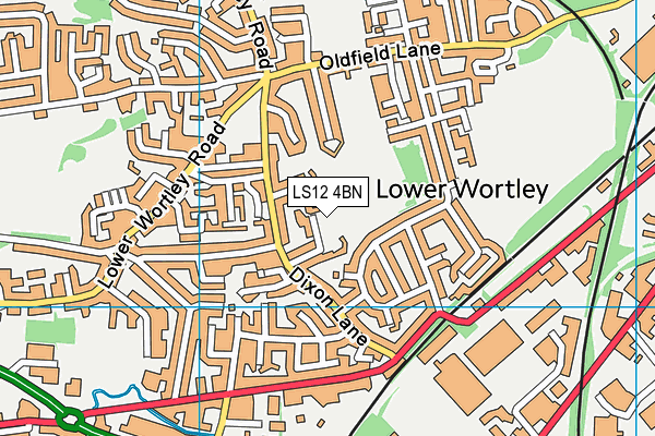 LS12 4BN map - OS VectorMap District (Ordnance Survey) LS12 4BN map - OS VectorMap District (Ordnance Survey)