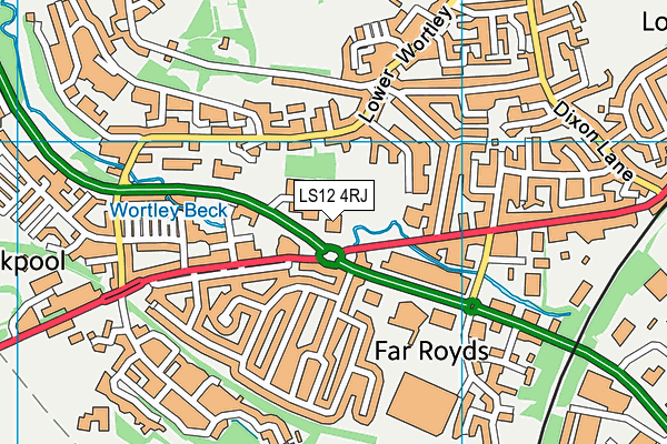 LS12 4RJ map - OS VectorMap District (Ordnance Survey)