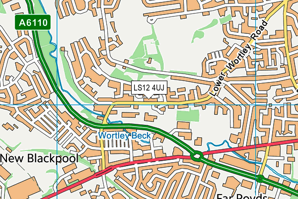 LS12 4UJ map - OS VectorMap District (Ordnance Survey) LS12 4UJ map - OS VectorMap District (Ordnance Survey)
