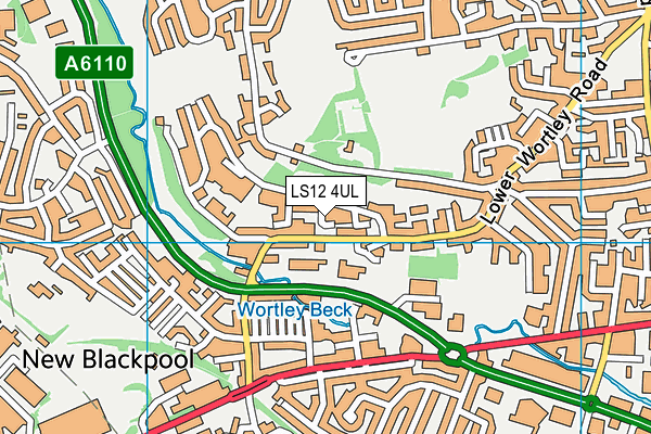LS12 4UL map - OS VectorMap District (Ordnance Survey) LS12 4UL map - OS VectorMap District (Ordnance Survey)