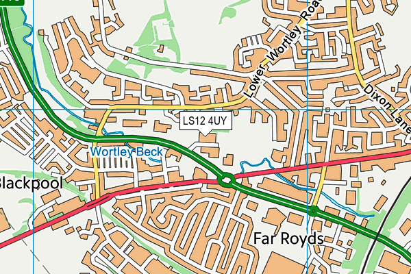 LS12 4UY map - OS VectorMap District (Ordnance Survey) LS12 4UY map - OS VectorMap District (Ordnance Survey)