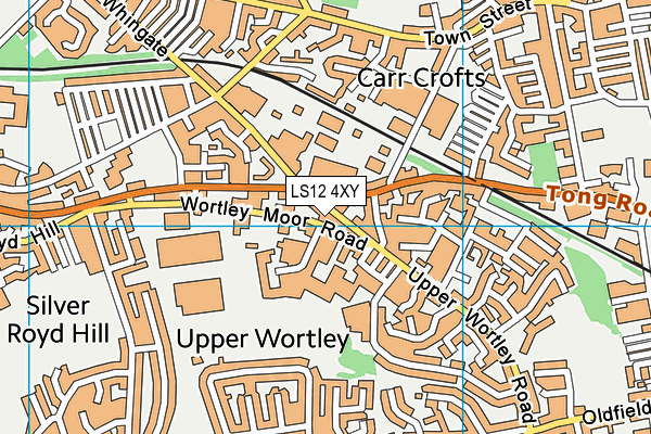 LS12 4XY map - OS VectorMap District (Ordnance Survey)