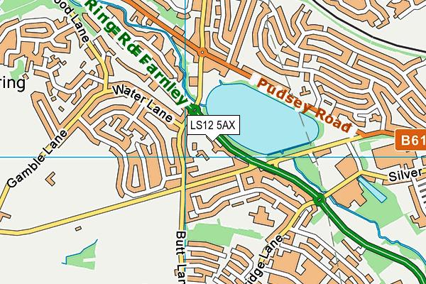 LS12 5AX map - OS VectorMap District (Ordnance Survey) LS12 5AX map - OS VectorMap District (Ordnance Survey)