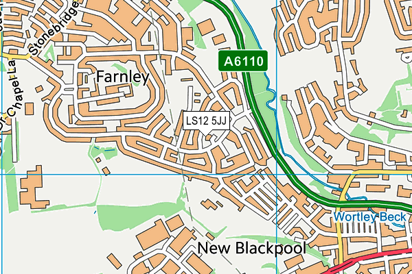 LS12 5JJ map - OS VectorMap District (Ordnance Survey) LS12 5JJ map - OS VectorMap District (Ordnance Survey)