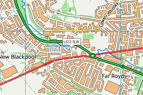 LS12 5LW map - OS VectorMap District (Ordnance Survey) LS12 5LW map - OS VectorMap District (Ordnance Survey)