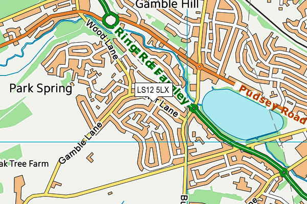 LS12 5LX map - OS VectorMap District (Ordnance Survey)