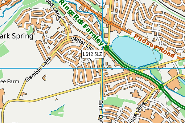 LS12 5LZ map - OS VectorMap District (Ordnance Survey)