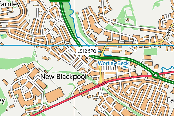 LS12 5PQ map - OS VectorMap District (Ordnance Survey) LS12 5PQ map - OS VectorMap District (Ordnance Survey)