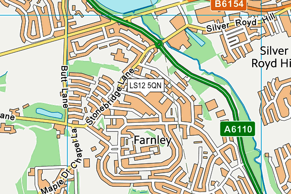 LS12 5QN map - OS VectorMap District (Ordnance Survey)