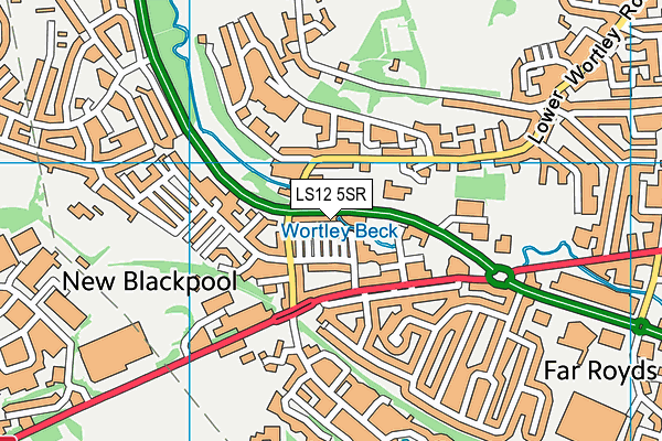 LS12 5SR map - OS VectorMap District (Ordnance Survey) LS12 5SR map - OS VectorMap District (Ordnance Survey)