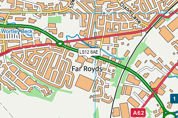 LS12 6AE map - OS VectorMap District (Ordnance Survey) LS12 6AE map - OS VectorMap District (Ordnance Survey)