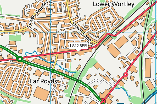 LS12 6ER map - OS VectorMap District (Ordnance Survey)