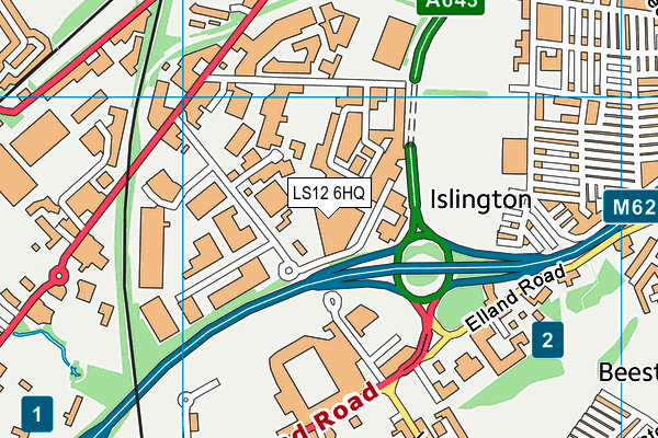 LS12 6HQ map - OS VectorMap District (Ordnance Survey) LS12 6HQ map - OS VectorMap District (Ordnance Survey)