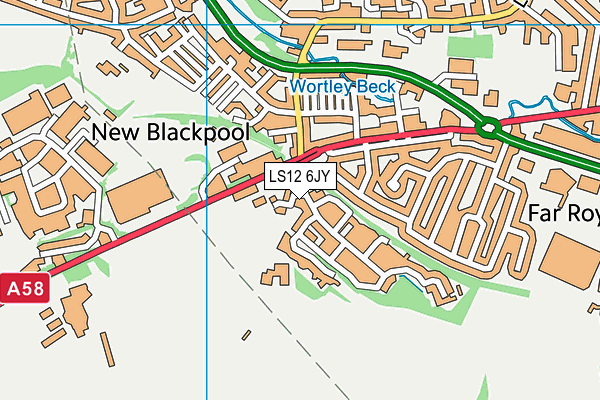 LS12 6JY map - OS VectorMap District (Ordnance Survey) LS12 6JY map - OS VectorMap District (Ordnance Survey)