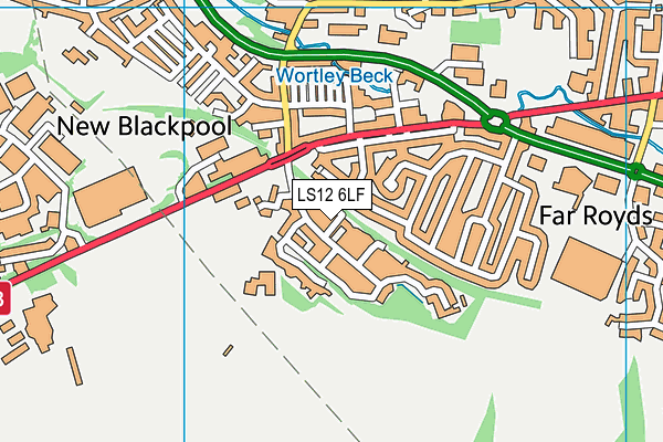 LS12 6LF map - OS VectorMap District (Ordnance Survey) LS12 6LF map - OS VectorMap District (Ordnance Survey)