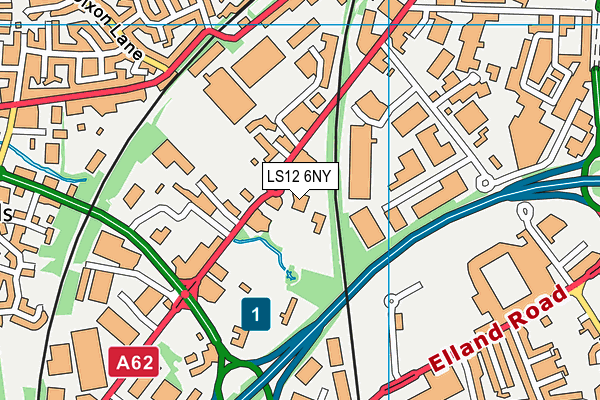 LS12 6NY map - OS VectorMap District (Ordnance Survey) LS12 6NY map - OS VectorMap District (Ordnance Survey)