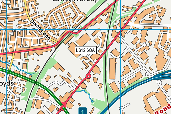LS12 6QA map - OS VectorMap District (Ordnance Survey) LS12 6QA map - OS VectorMap District (Ordnance Survey)