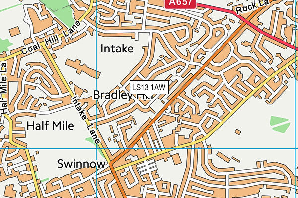 LS13 1AW map - OS VectorMap District (Ordnance Survey) LS13 1AW map - OS VectorMap District (Ordnance Survey)