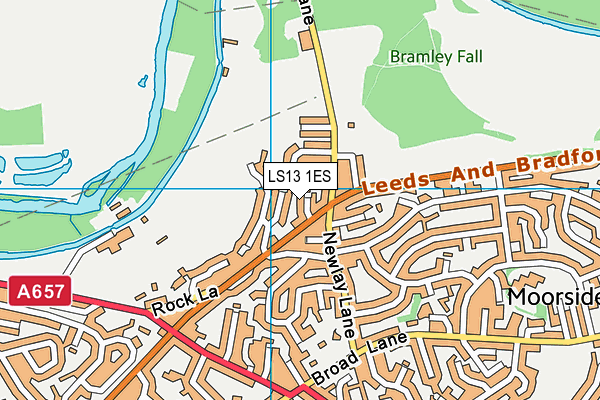 LS13 1ES map - OS VectorMap District (Ordnance Survey) LS13 1ES map - OS VectorMap District (Ordnance Survey)
