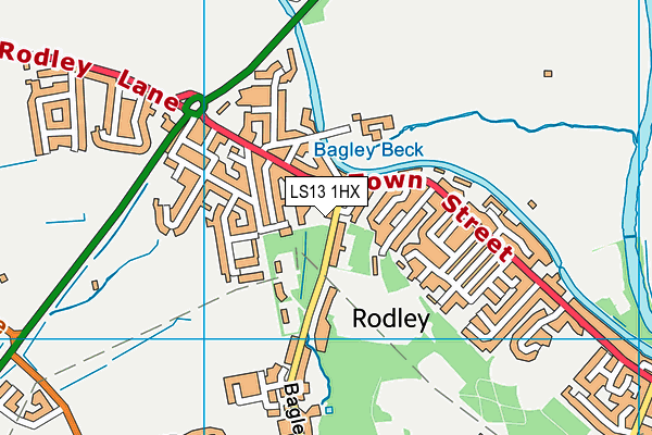 LS13 1HX map - OS VectorMap District (Ordnance Survey)