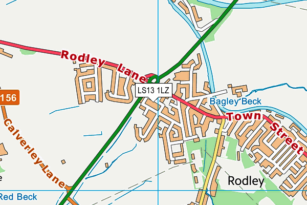 LS13 1LZ map - OS VectorMap District (Ordnance Survey)