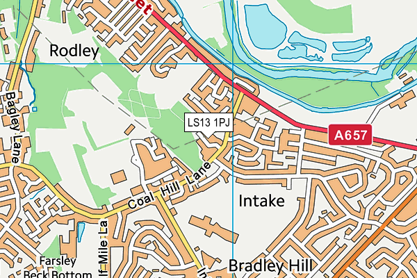 LS13 1PJ map - OS VectorMap District (Ordnance Survey) LS13 1PJ map - OS VectorMap District (Ordnance Survey)