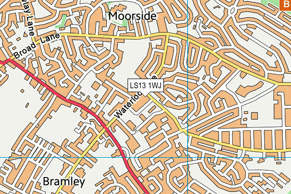 LS13 1WJ map - OS VectorMap District (Ordnance Survey) LS13 1WJ map - OS VectorMap District (Ordnance Survey)