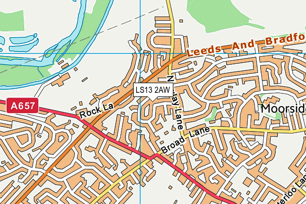 LS13 2AW map - OS VectorMap District (Ordnance Survey) LS13 2AW map - OS VectorMap District (Ordnance Survey)