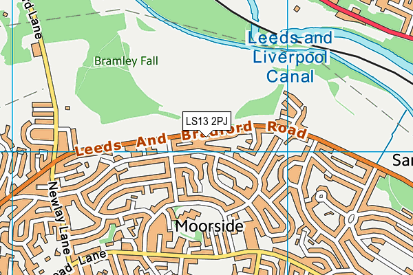 LS13 2PJ map - OS VectorMap District (Ordnance Survey)