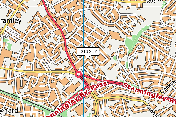LS13 2UY map - OS VectorMap District (Ordnance Survey) LS13 2UY map - OS VectorMap District (Ordnance Survey)