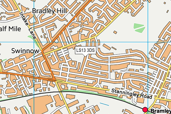 LS13 3DS map - OS VectorMap District (Ordnance Survey) LS13 3DS map - OS VectorMap District (Ordnance Survey)